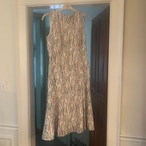 MM LAFLEUR Jane Dress Freeform Multi Colored Scribble White Sleeveless 8